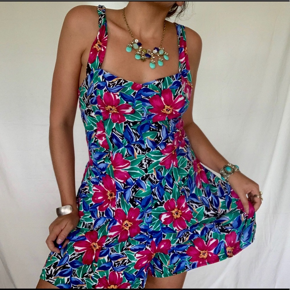 Vintage 90's Floral Jumpsuit - Picture 5 of 6